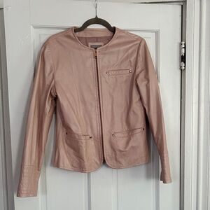 Neiman Marcus Blush Leather Jacket